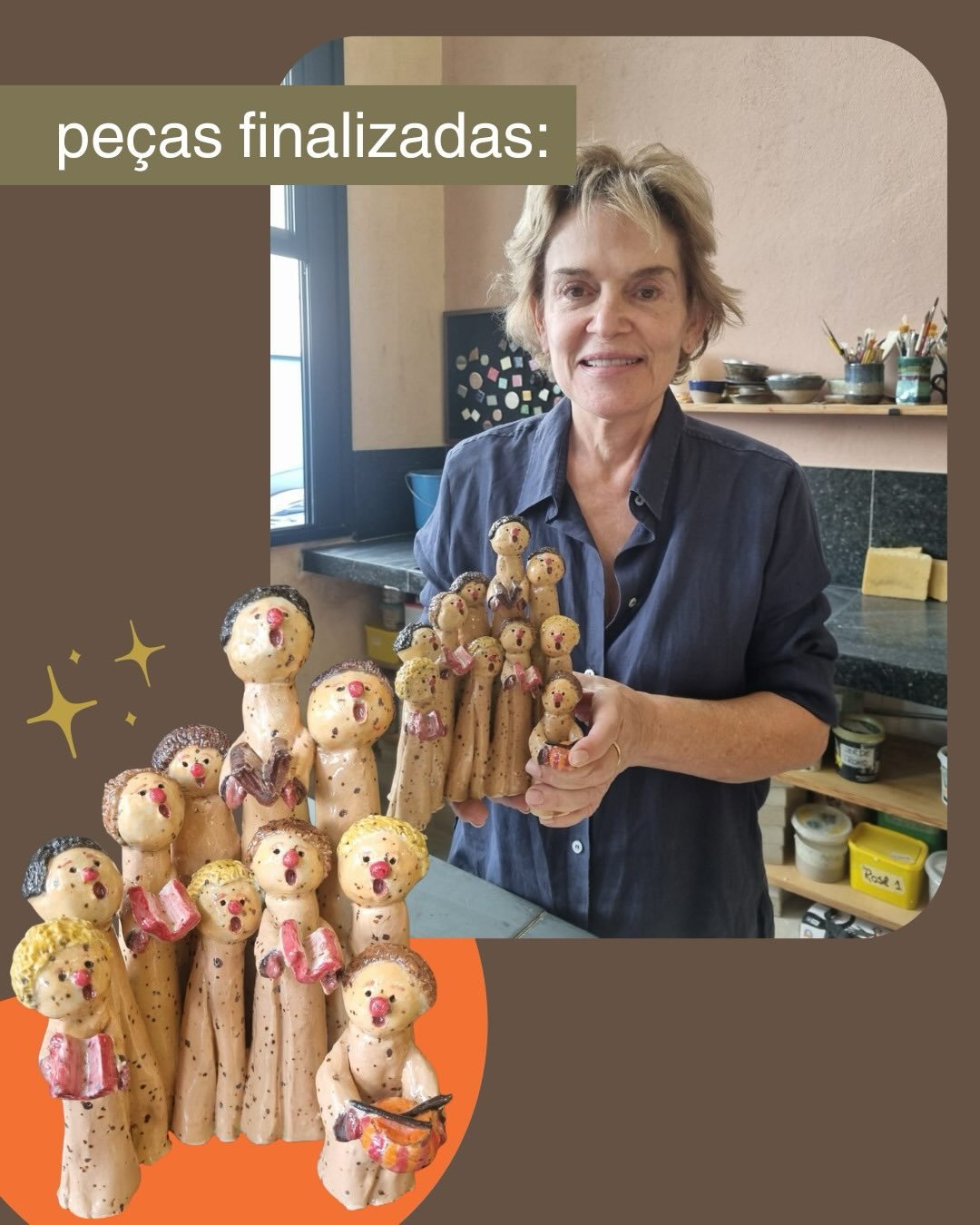 Aluna apresenta suas peças de cerâmica finalizadas